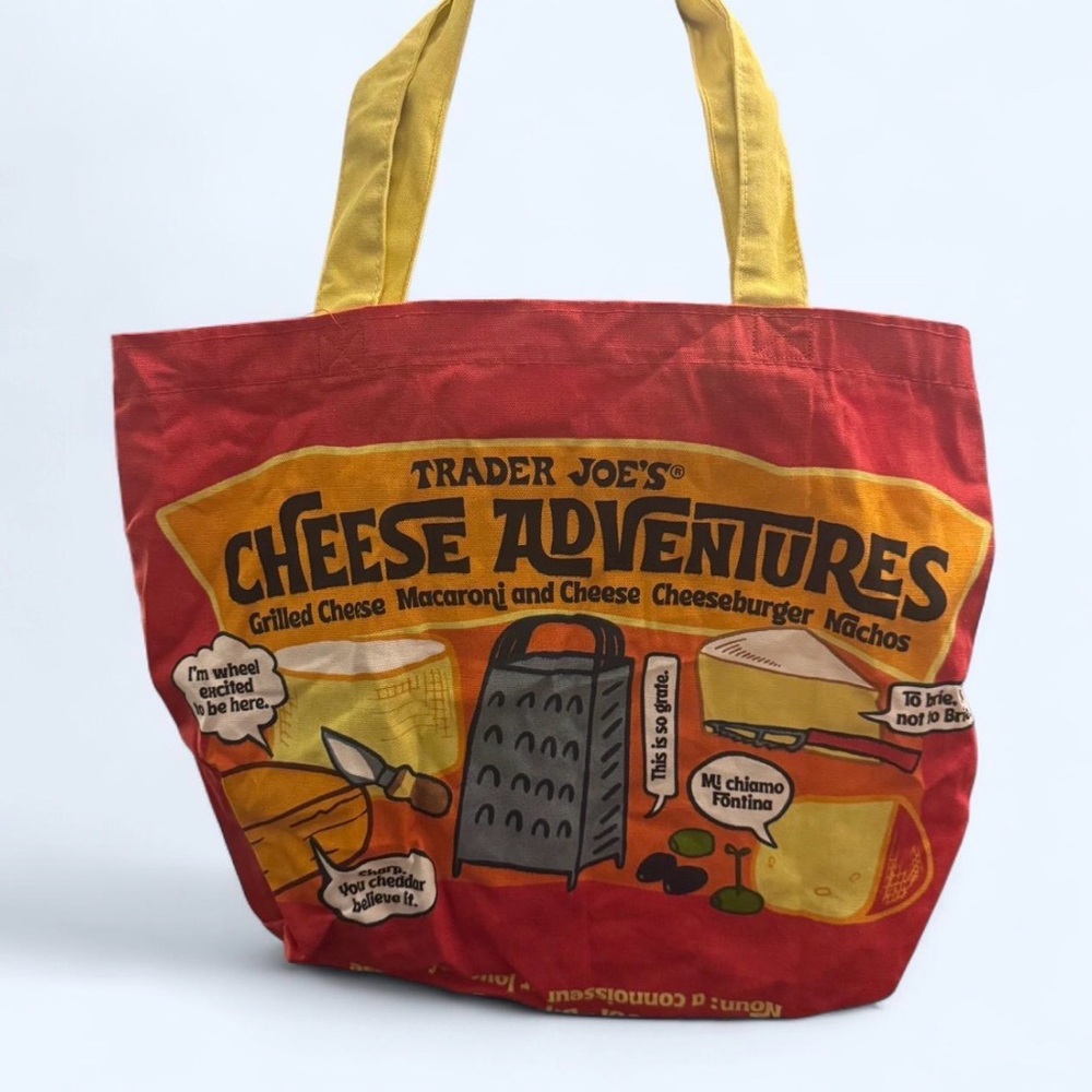 Trader Joe's Red and Yellow Cheese Adventures Tote Bag
